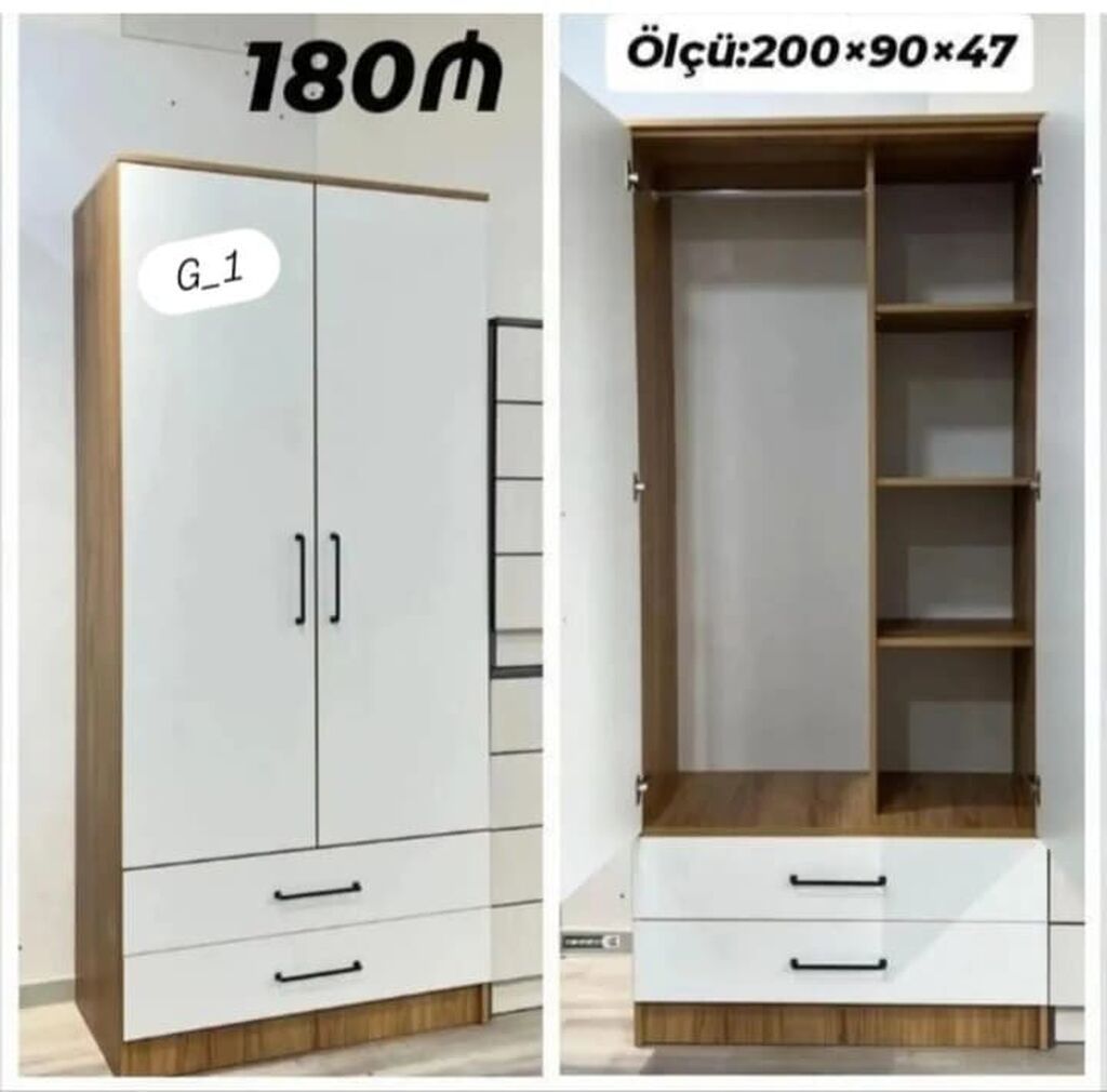 G_1 model paltar dolabı Ölçü: 200 90 47 sm Qiymət: 180 - İki — Şkaflar, Bakı