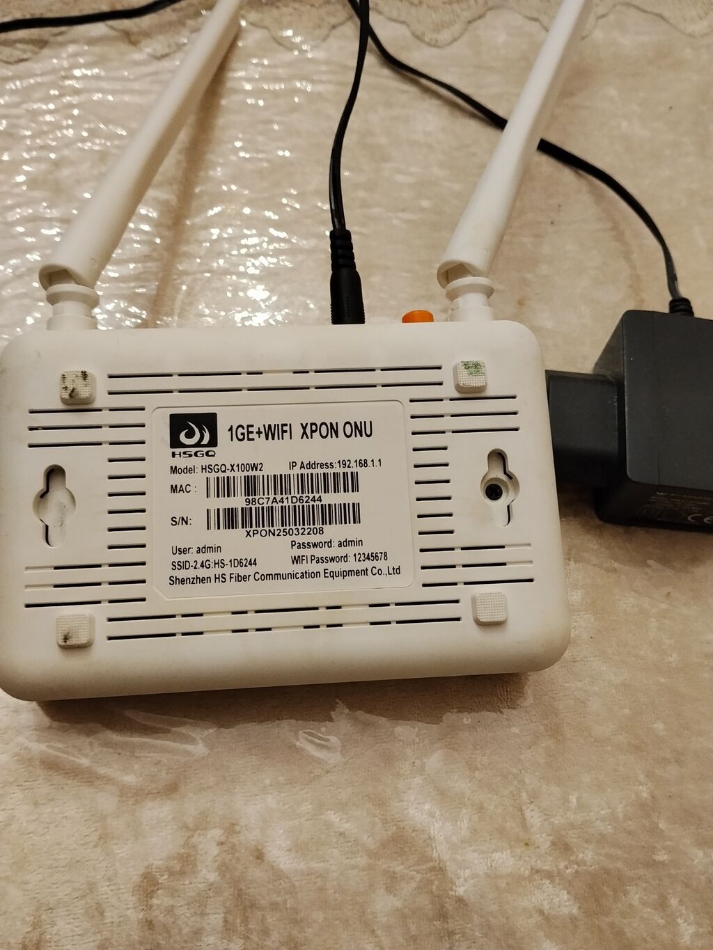 Hsgq 1GE + WiFi xpon onu - Model: HSGQ-X10W02 (xpon onu) - Giriş: 1x — Şəbəkə və server avadanlığı, Gəncə (2)