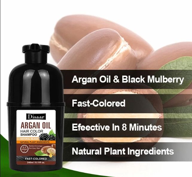 Saçlar üçün şampun-boya Disaar Ginseng Argan oil, qara, 240 ml — Mallar, Bakı (2)