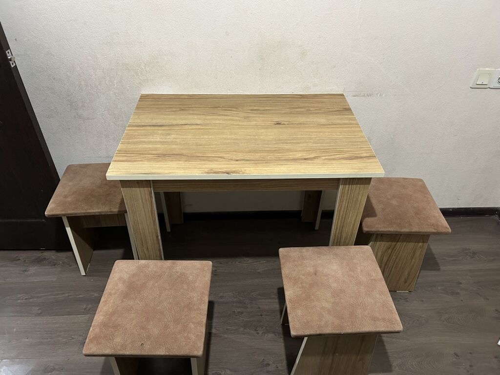 Mətbəx üçün, Yeni, Açılmayan, Dördbucaq masa, 4 stul — Masalar və stullar, Bakı (3)