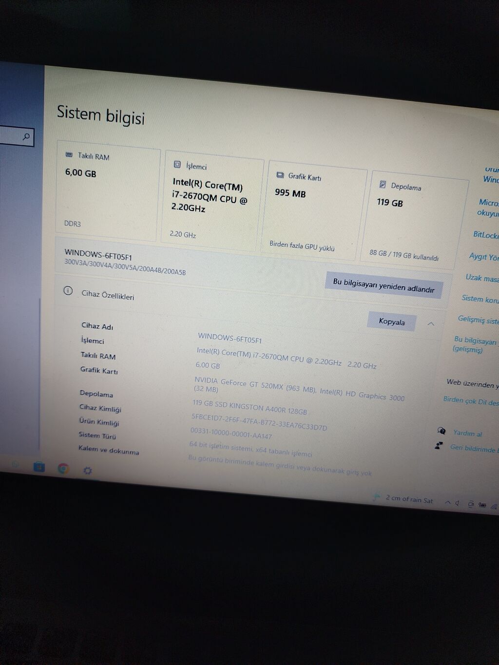 İşlənmiş Samsung, 15.6 Intel Core i7, 128 GB — Samsung, Digah