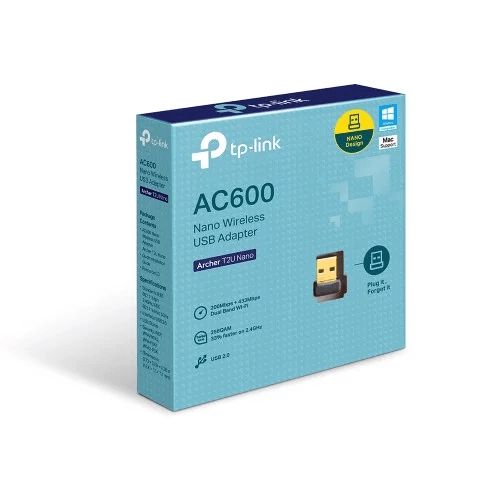 İkidiapazonlu Wi-Fi USB-adapter TPLink Archer T2U Nano — Şəbəkə və server avadanlığı, Bakı (2)