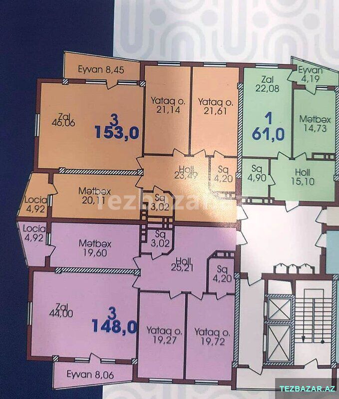 Satılır 3 otaqlı yeni tikili 148 m², Nəsimi r — Mənzil, Bakı (2)