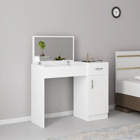 Makiyaj masası SO046, ağ, laminat, 74.2x37.6 sm — Bakı