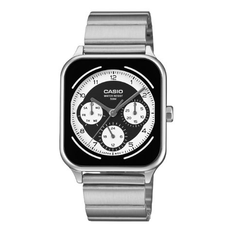Kişi qol saatı Casio MTP-M307D-1BVDF polad kəmərli, ay fazası funksiyalı və çoxsaylı pəncərəli mürəkkəb siferblatlı - 4549526415906 — Bakı