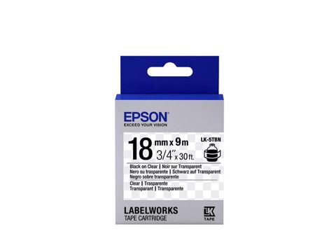 Lent kartric Epson Label Cartridge Transparent LK-5TBN Black/Transparent 18mm (9m) C53S655008 — Bakı