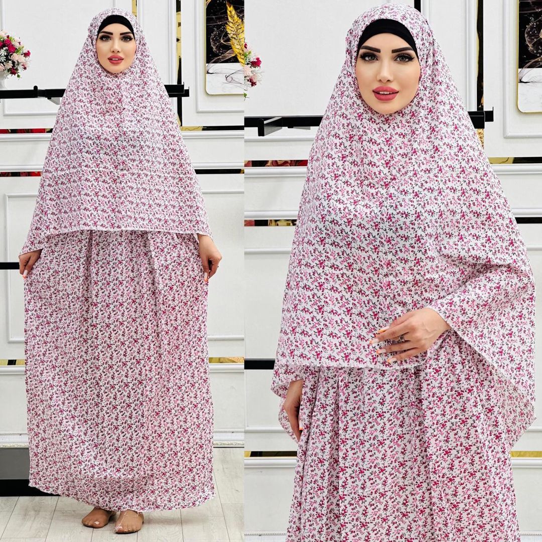 Namaz paltarı ŞFA005-as5, ağ/qırmızı, viskoz, ölçü One size — Mallar, Bakı
