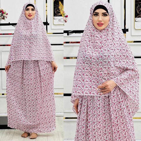 Namaz paltarı ŞFA005-as5, ağ/qırmızı, viskoz, ölçü One size — Bakı