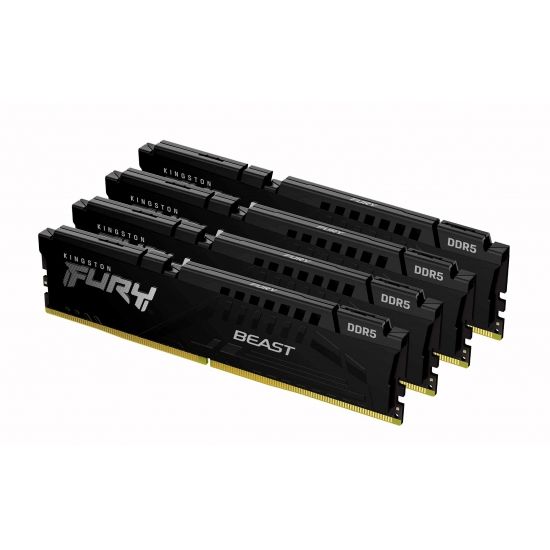 Kingston 128GB 5600MT/s DDR5 CL40 Dımm (Kit of 4) Fury Beast Black XMP KF556C40BBK4-128 — Operativ yaddaş, Bakı