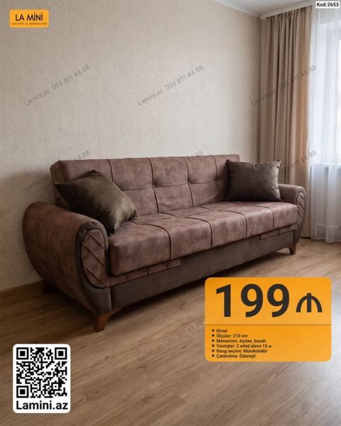 Məhsul: Divan Kod: 2653 - Ölçülər: 210 sm - Mexanizm: Açılan — Bakı