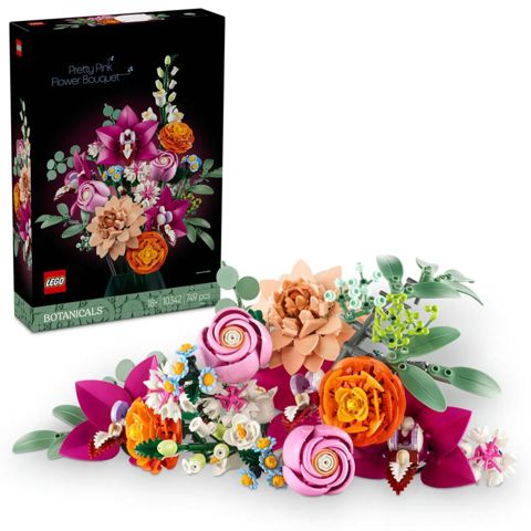 Konstruktor Lego Botanicals Pretty Pink Flower 10342, 18+ yaş, 749 element — Bakı