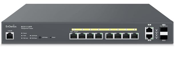 Engenius Cloud Management Switch with 8 GE PoE + 2 GE + 2 GE SFP,IEEE802.3at/af, 130w PoE power budget ECS1112FP — Kommutatorlar və marşrutlayıcılar, Bakı