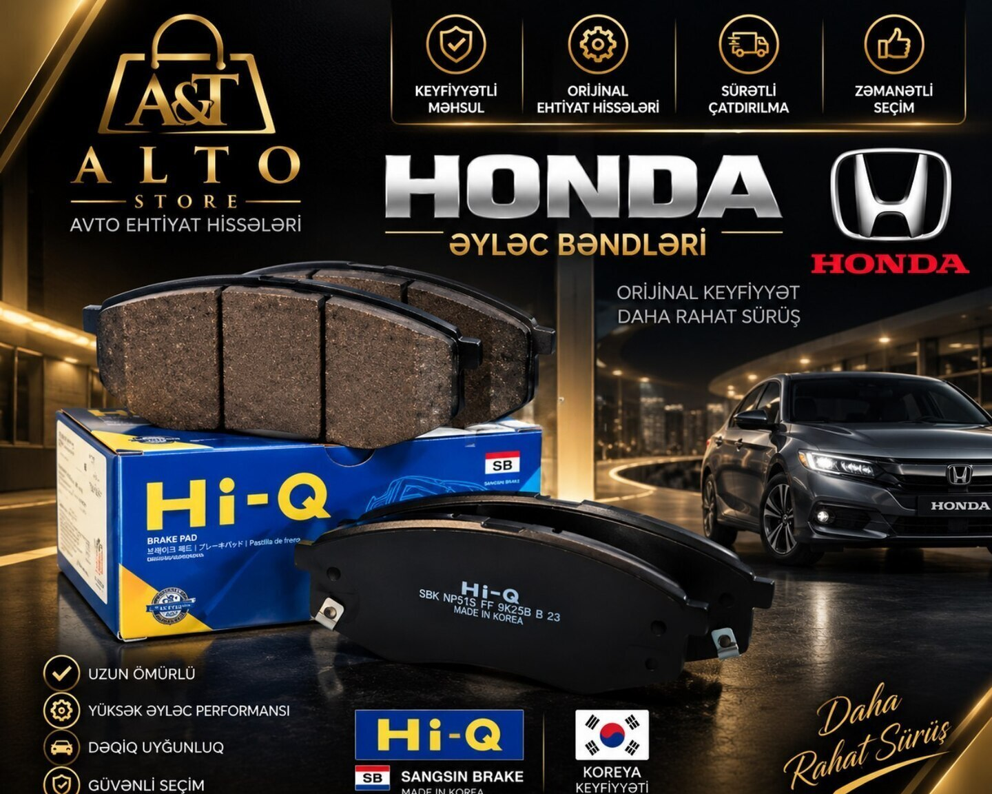 Əyləc bəndi Honda üçün Sangsin Hi-Q — Bakı