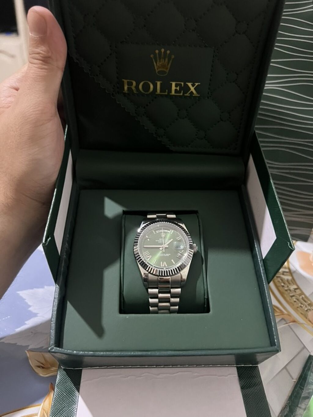 Premium Rolex saat – qutu və sənədlərlə - Model xətti: Rolex (yaşıl — Qol saatları, Bakı (2)