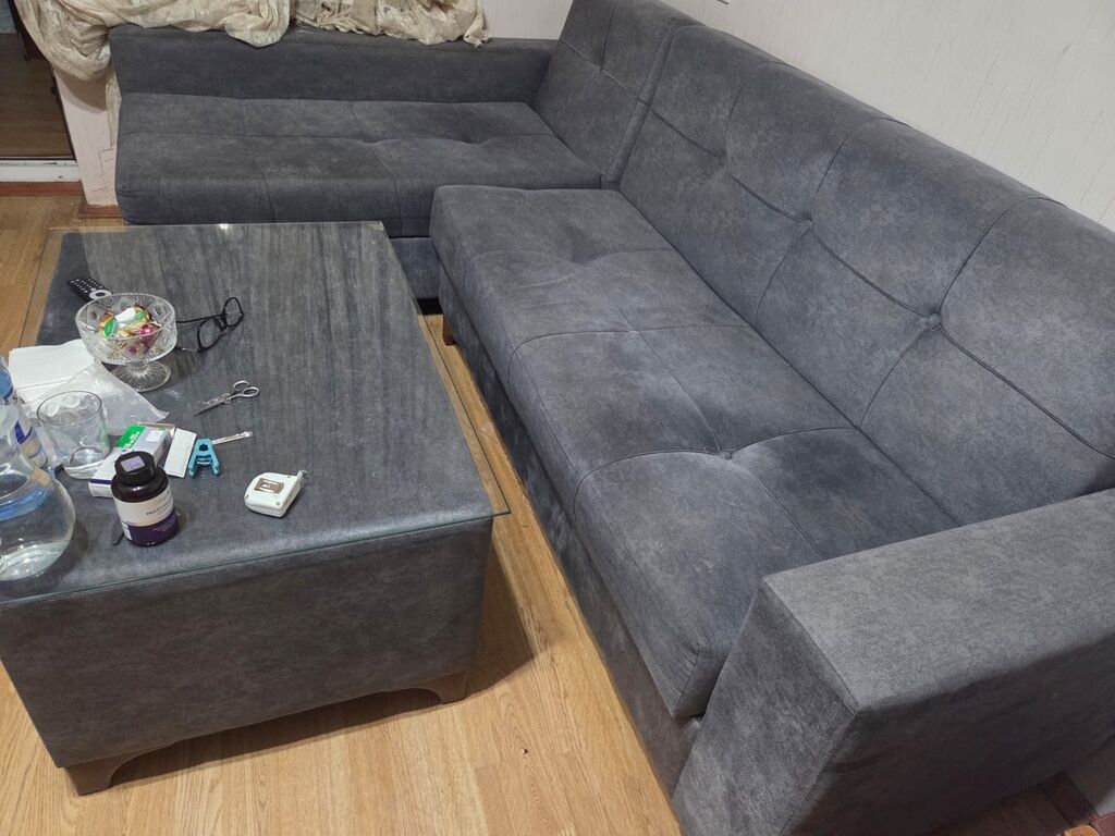 İşlənmiş, Künc divan, Qonaq otağı üçün, Açılan — Yumşaq mobilya dəstləri, Bakı