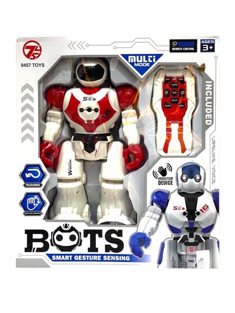 Radio vasitəsi ilə idarə olunan robot Bots M6719, pultlu, ağ/qırmızı, 3 yaşdan — Bakı