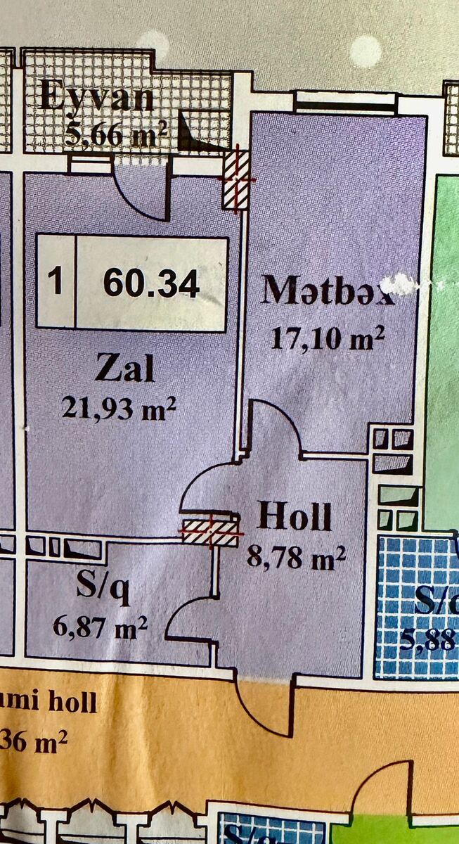 Satılır 2 otaqlı yeni tikili 60.3 m² — Mənzil, Bakı (2)