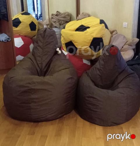 Futbol topu puff kreslo, sarı-qara — Bakı