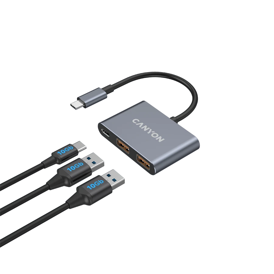 Multiport adapter Canyon DS-3 USB, Tünd Boz — Smartfon aksesuarları, Bakı (5)
