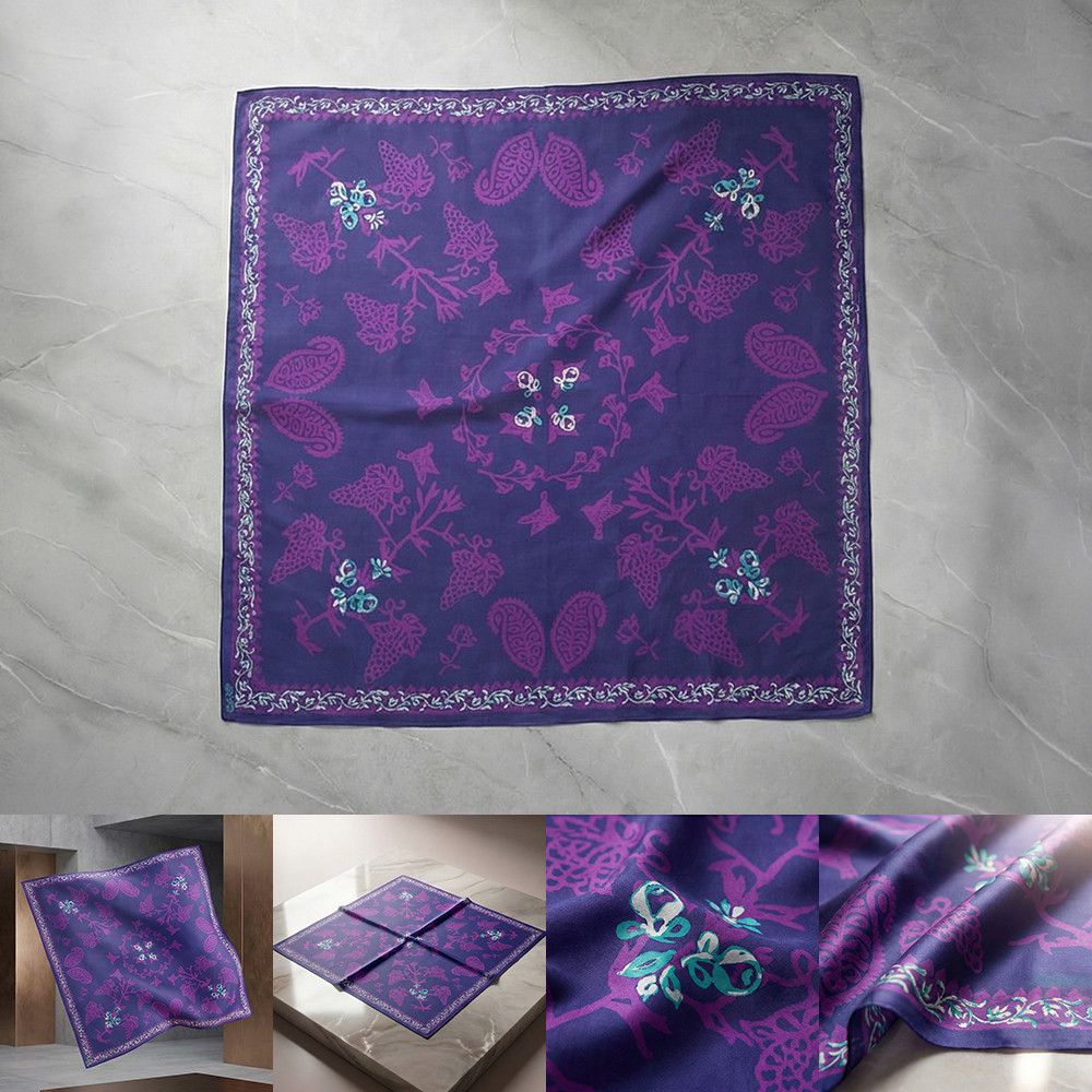 Kəlağayı Süsən S445, ipək, tünd bənövşəyi, 150x150 sm — Mallar, Bakı (3)