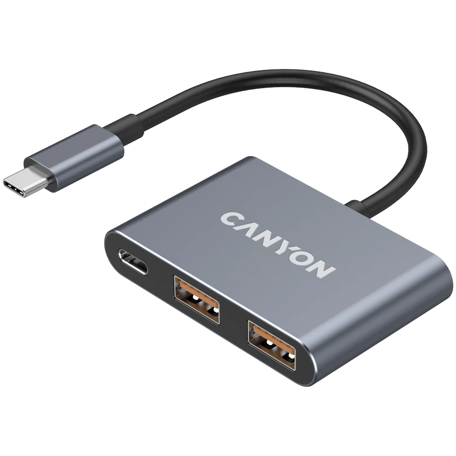 Multiport adapter Canyon DS-3 USB, Tünd Boz — Smartfon aksesuarları, Bakı (2)