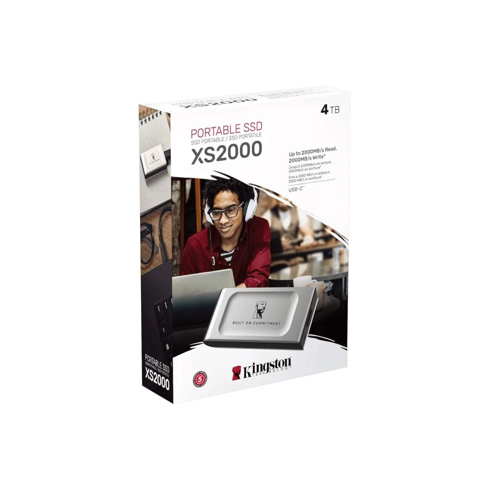 Daşına bilən yaddaş qurğusu Kingston 4TB Portable SSD XS2000 USB 3.2 Gen 2x2 (20Gbps) R:2047/W:1852 Warranty: 5 Yrs Black SXS2000/4000GA — Kompüterlər və noutbuklar, Bakı (2)