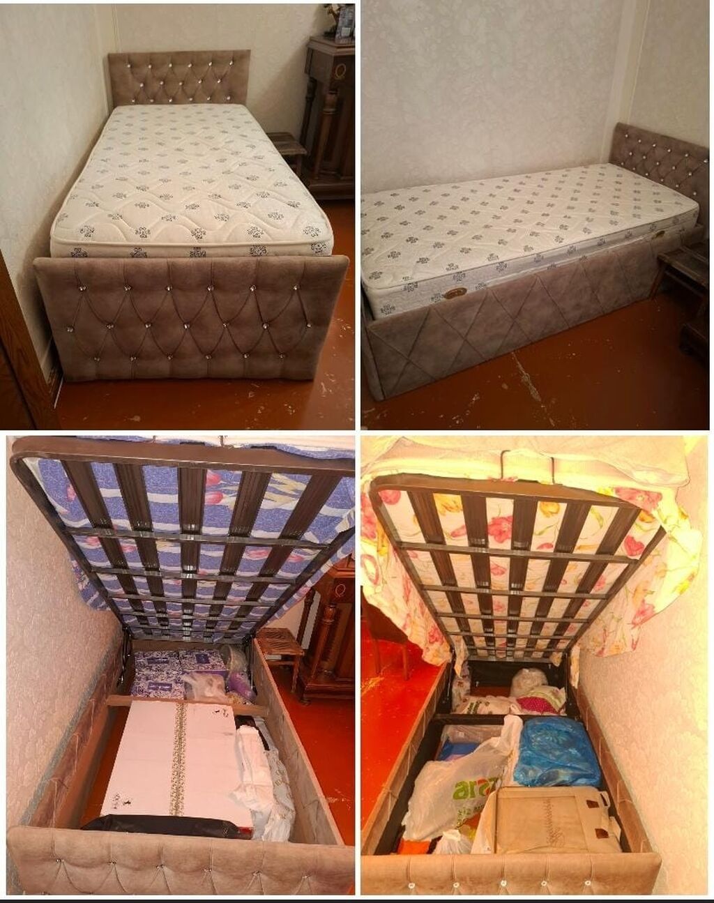 4 ədəd bazalı çarpayı 2 ed matraslı biri 220 azn 2ed matrasızdı biri — Yataqlar, Bakı