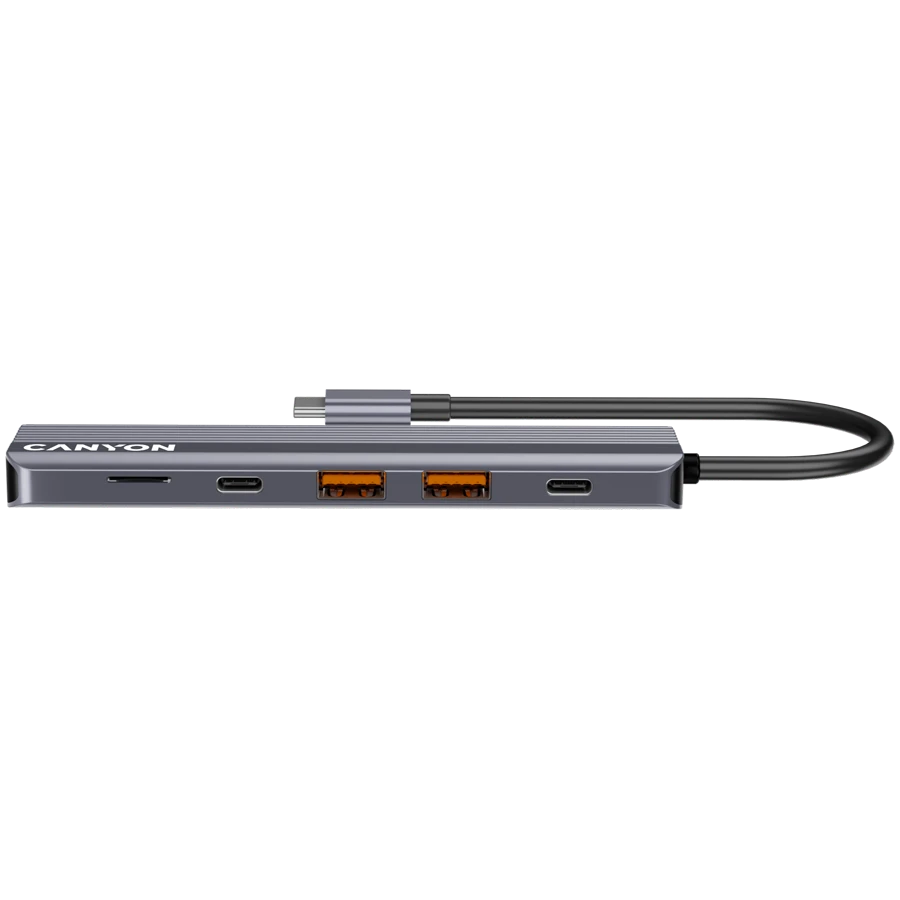 Multiport adapter Canyon 6-in-1 Usb-c, Boz — Smartfon aksesuarları, Bakı (4)