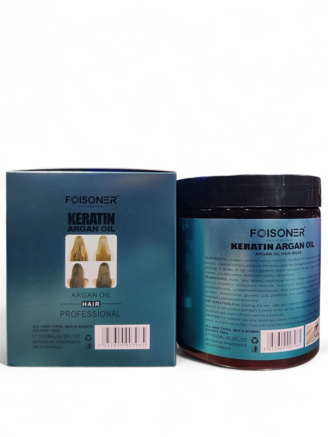 Saçlar üçün maska Foisoner Professional Moisturizing Keratin Argan Oil 1 l — Mallar, Bakı (2)