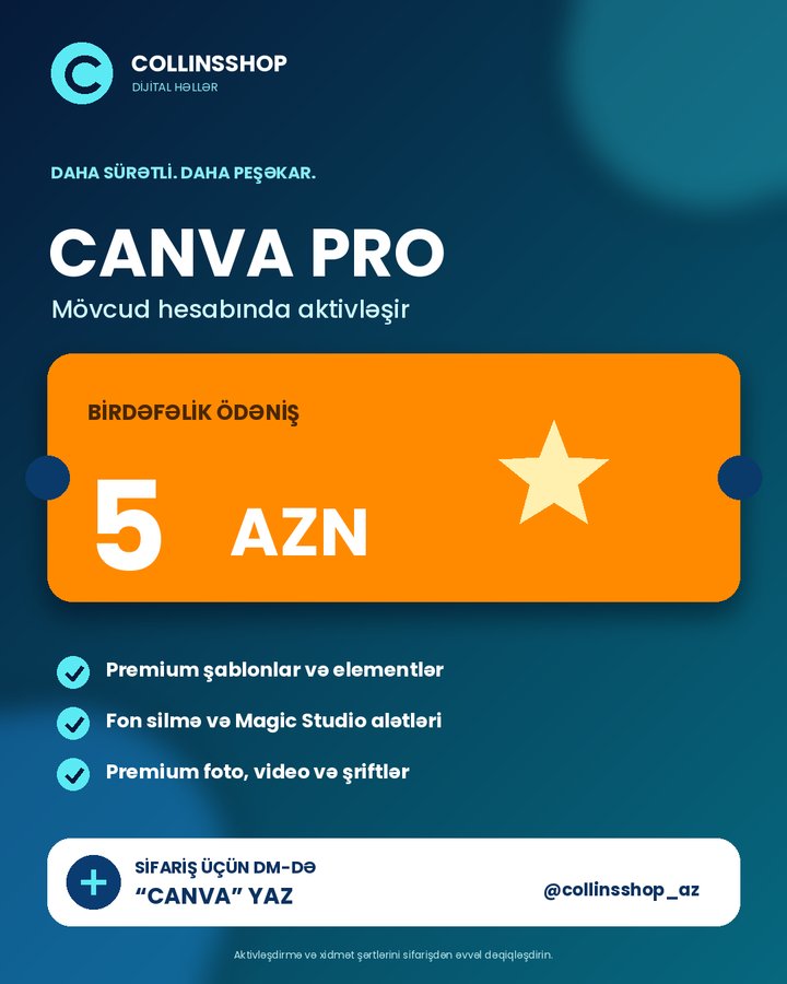 Canva Pro Premium Hesab – Sürətli Təhvil (Zəmanətli) — Oyunlar, konsollər və proqramlar, Bakı