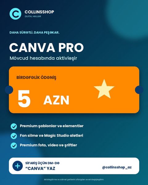 Canva Pro Premium Hesab – Sürətli Təhvil (Zəmanətli) — Bakı
