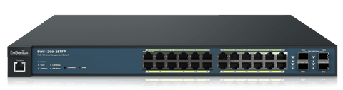 EnGenius AP Controller Switch 50AP 24-port GbE PoE.af/at(+) 410W 4xSFP L2 19i EWS1200-28TFP — Bakı
