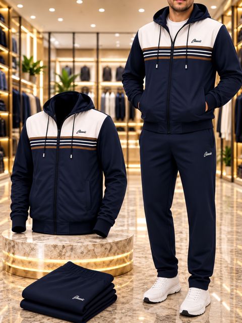 Kişi idman kostyumu, göy, poliester/parça, ölçü 2XL — Bakı
