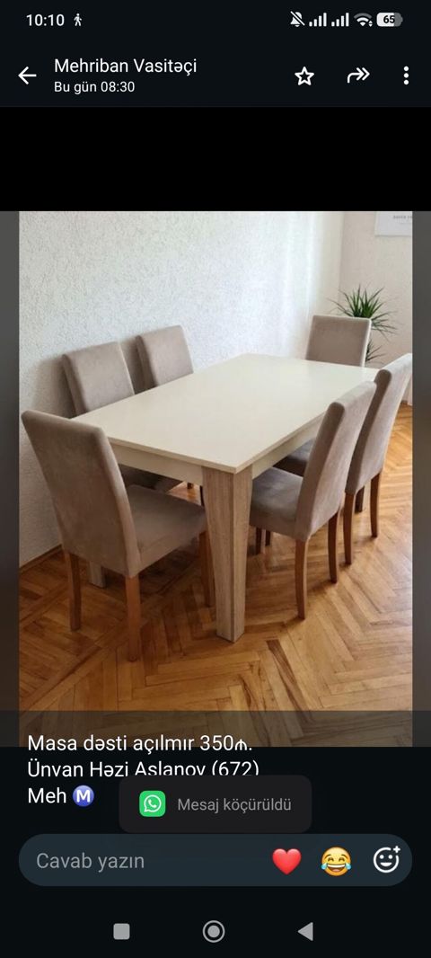 Masa dəsti açılmır 350₼. Ünvan Həzi Aslanov (672) Meh — Bakı