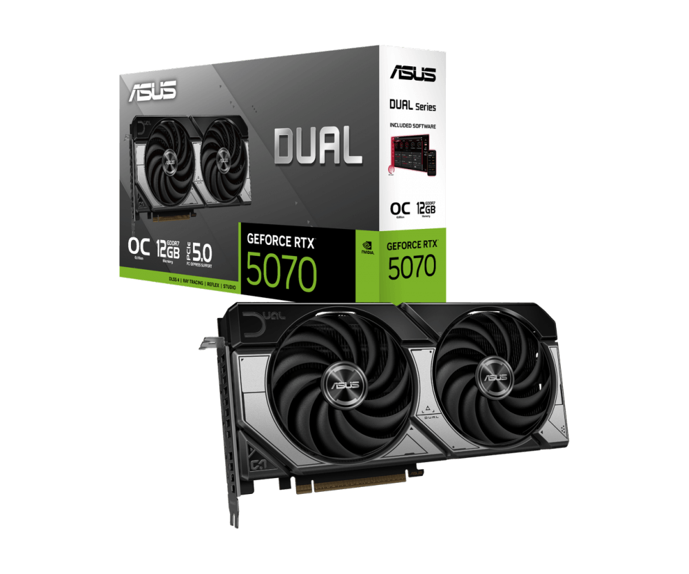 Qrafik kart ASUS Dual RTX 5070 12GB OC Edition 90YV0M17-M0NA00 — Qrafik kartlar, Bakı