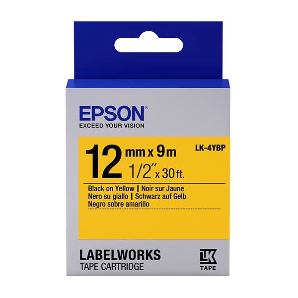 Lent kartric Epson Tape - LK4YBP Pastel Blk/Yell 12/9 C53S654008 — Printerləri, Bakı