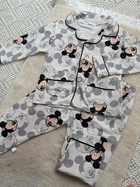 Şalvarlı pijama dəsti Hone Baby, pambıq, boz, ölçü 3-4 yaş — Bakı