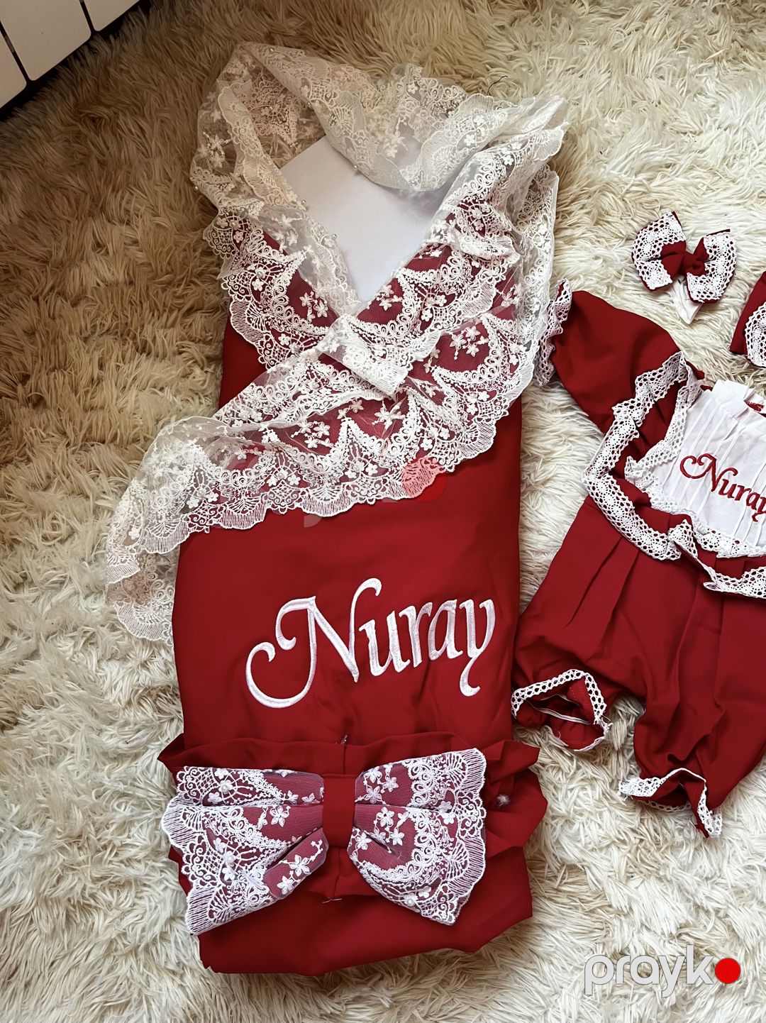 Qız uşaqları üçün adlı xesdexana geyim dəsti (Niray) — Uşaq geyimi, Bakı (4)