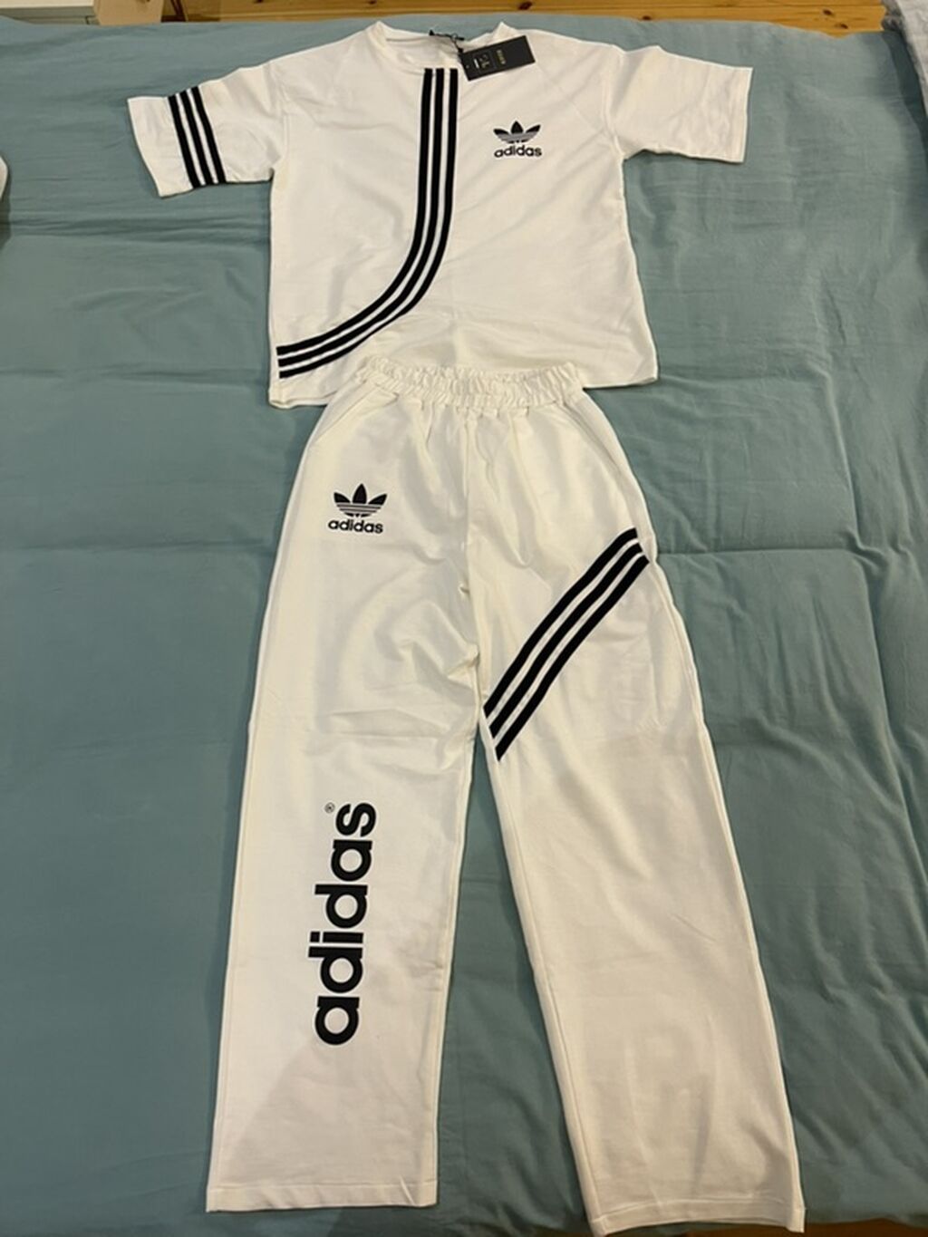 İdman dəsti, Adidas, M, rəng - Ağ — İdman geyimi, Zaqatala