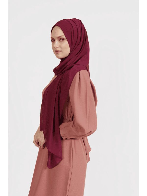 Hicab Differenza 5406, şifon, tünd qırmızı — Mallar, Bakı (2)