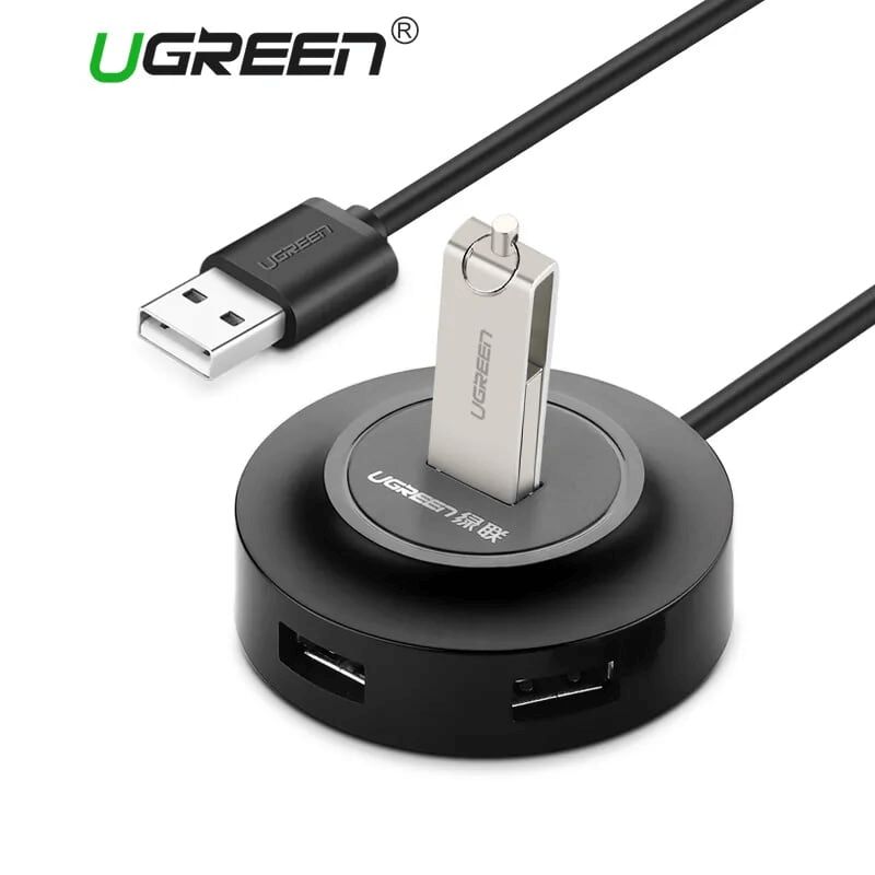 20277 Ugreen USB 2.0 Hub 4 Ports 1m (Black) CR106 — Kompüterlər və noutbuklar, Bakı (2)