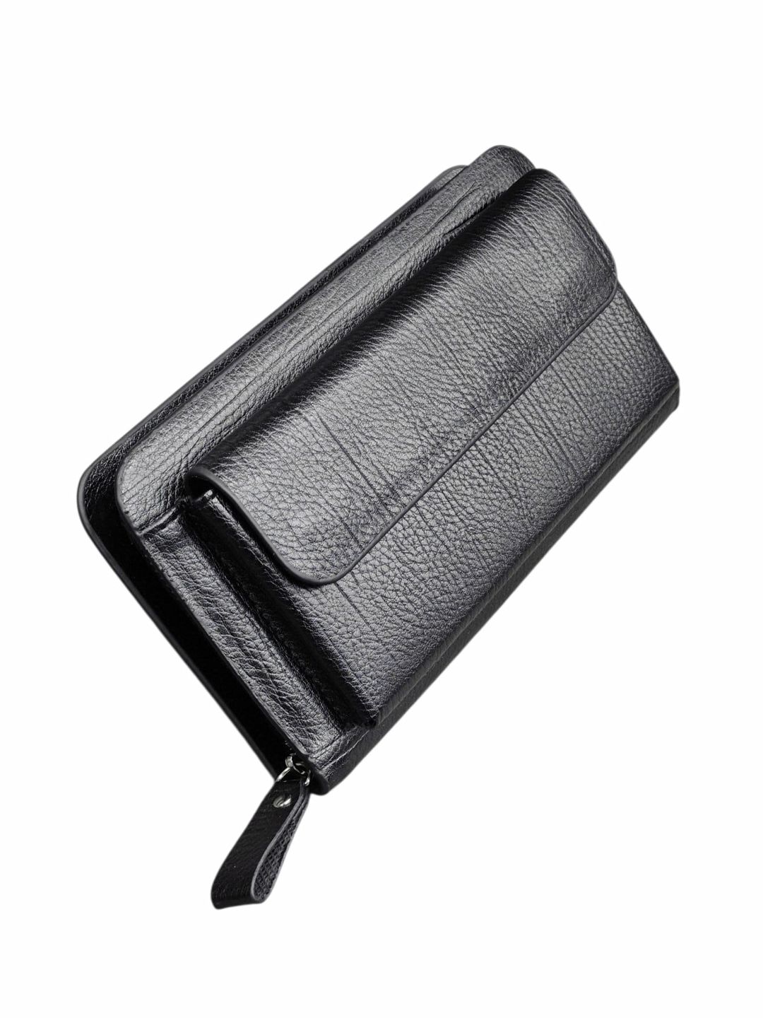 Klatç unisex, poliuretan, qara, 21x11 sm, 8 kart bölməsi, Çin istehsalı - WalletCo_2386-E_Black — Mallar, Bakı (2)