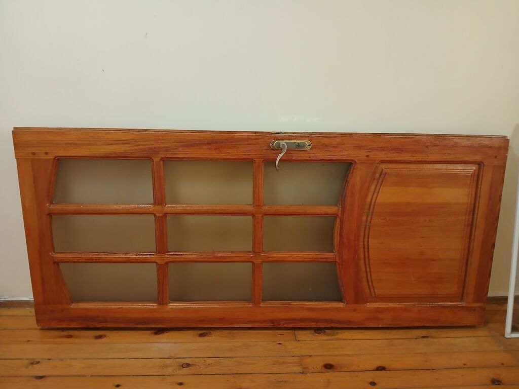Taxta giriş/qapı yarpağı - Material: təbii ağac (şalban karkas) — Pəncərələr, qapılar, balkonlar, Bakı (2)