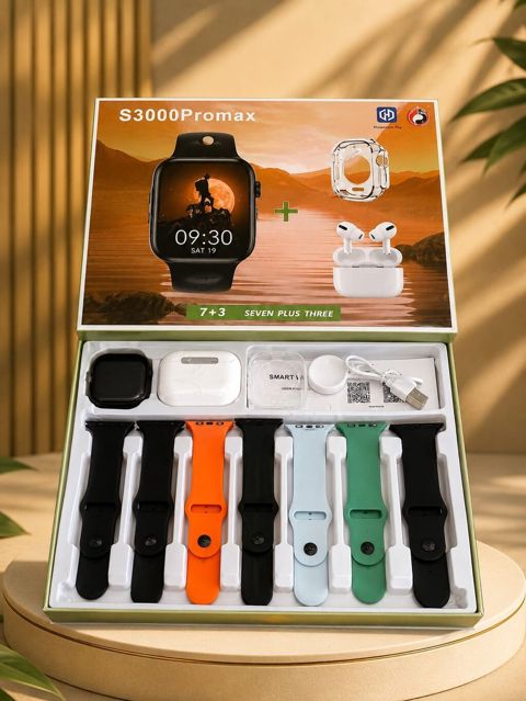 S3000 ProMax 7+3 Smartwatch Seti – Deluxe Edition Çoxfunksiyalı — Bakı