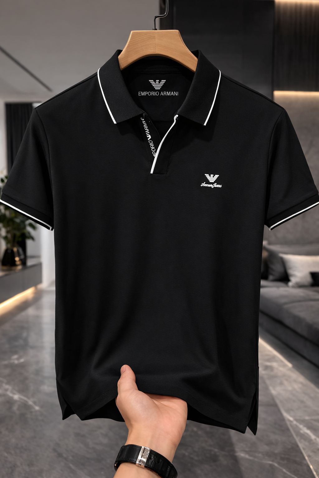 Polo kişilər üçün VC_2069702, qara pambiq, ölçü XL — Mallar, Bakı