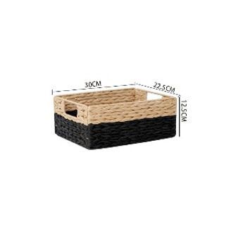 İki Rəngli Həsir Saxlama Səbəti (kod: qrh01449-11) — GLOBEX — Storage solutions