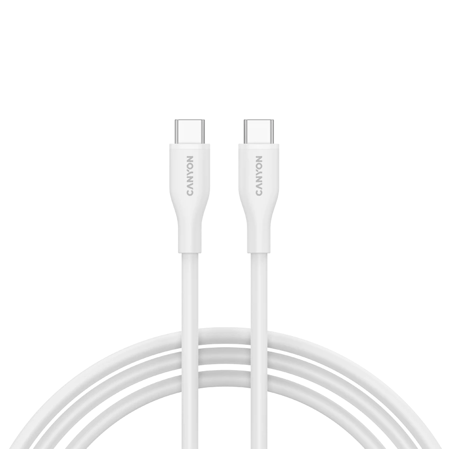 Kabel canyon CC60SC10 usb-c/usb-c, 1m, Ağ — Smartfon aksesuarları, Bakı