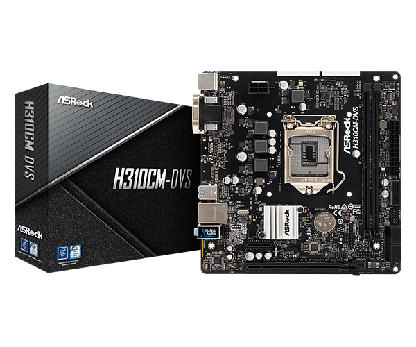 AsRock, H310CM-DVS, LGA 1151 V2, DDR4, 32gb, 2666mhz, Micro ATX, 1, 0, 0, 0, 4, 8pin 90-MXB8K0-A0UAYZ — Ana platalar, Bakı