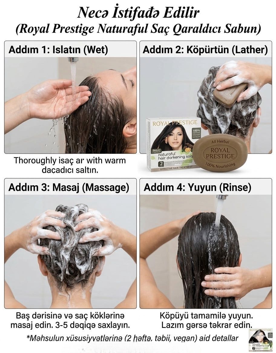 Saç qaraldıcı sabun Naturaful Hair Darkening Soap Vegan 80 q — Mallar, Bakı (2)
