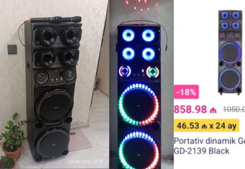 Musiqi merkezi 1 hefdedi alinib İrşaddan.2 mikrafonu var. Cox guclu — Xırdalan
